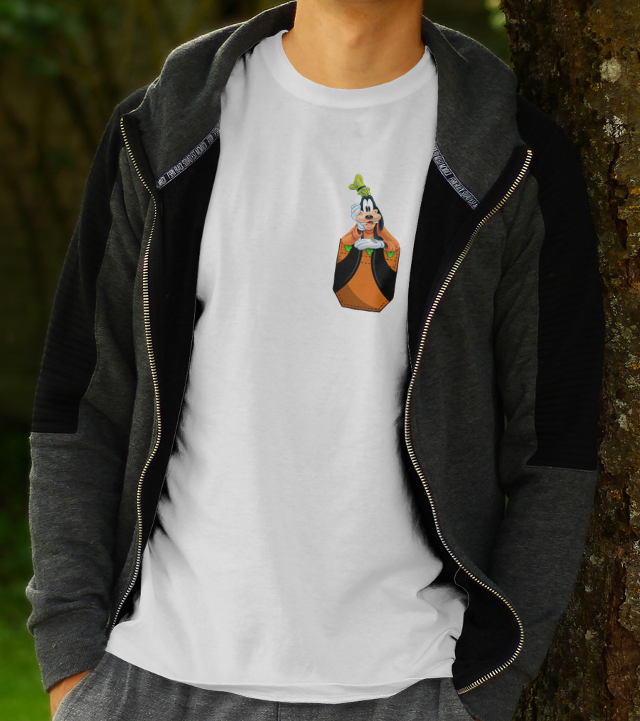 Goofy Disney Character In Pocket Style T-Shirt