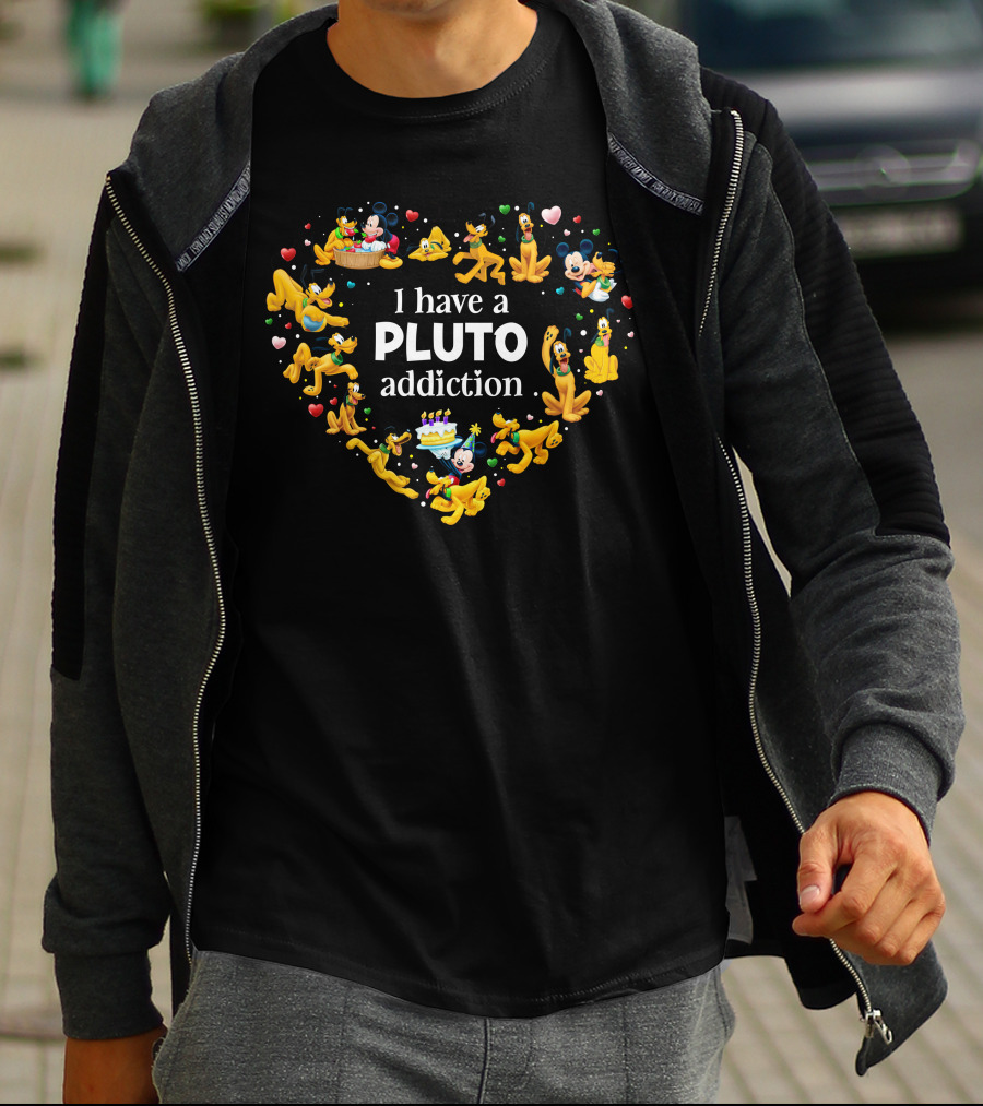 I Have A Pluto Addiction Heart With Mickey And Cake T-Shirt