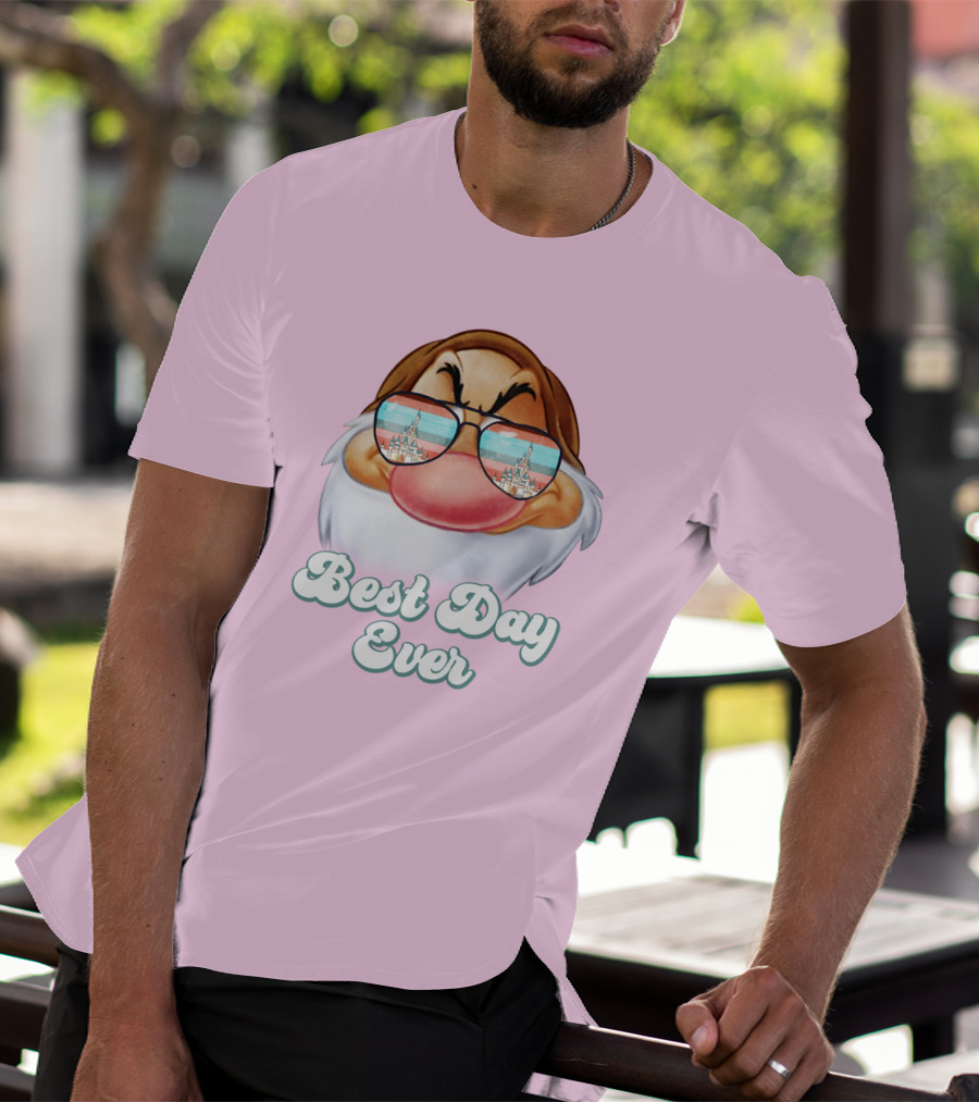 Best Day Ever Grumpy Dwarf Sunglasses Castle Scene T-Shirt