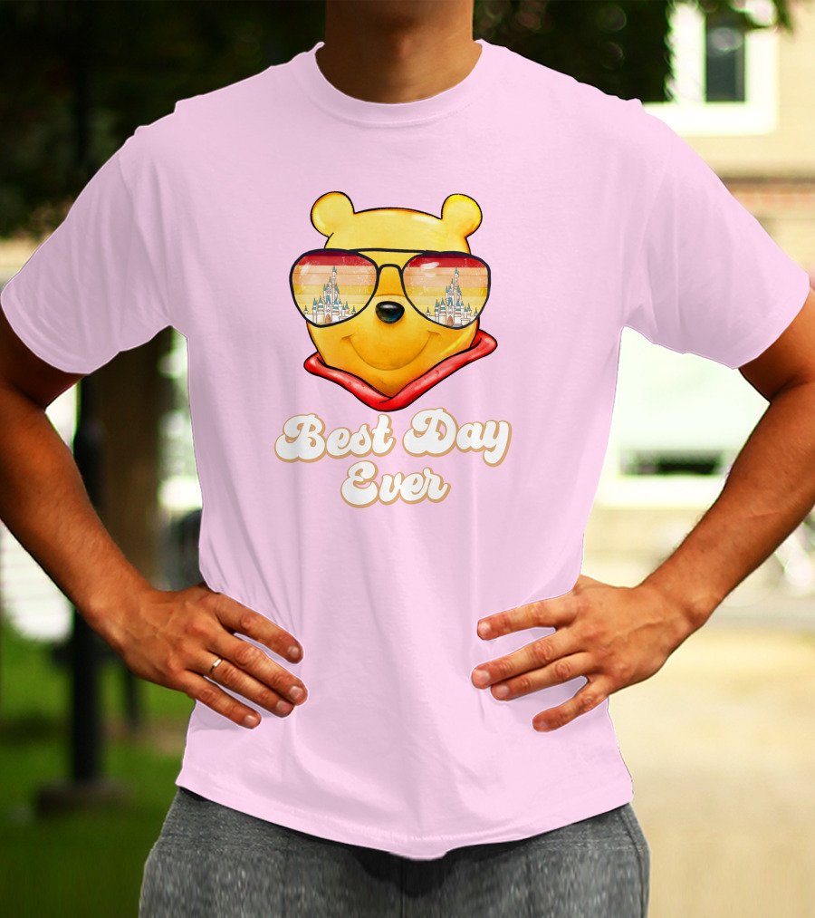 Best Day Ever Pooh Sunglasses Castle T-Shirt
