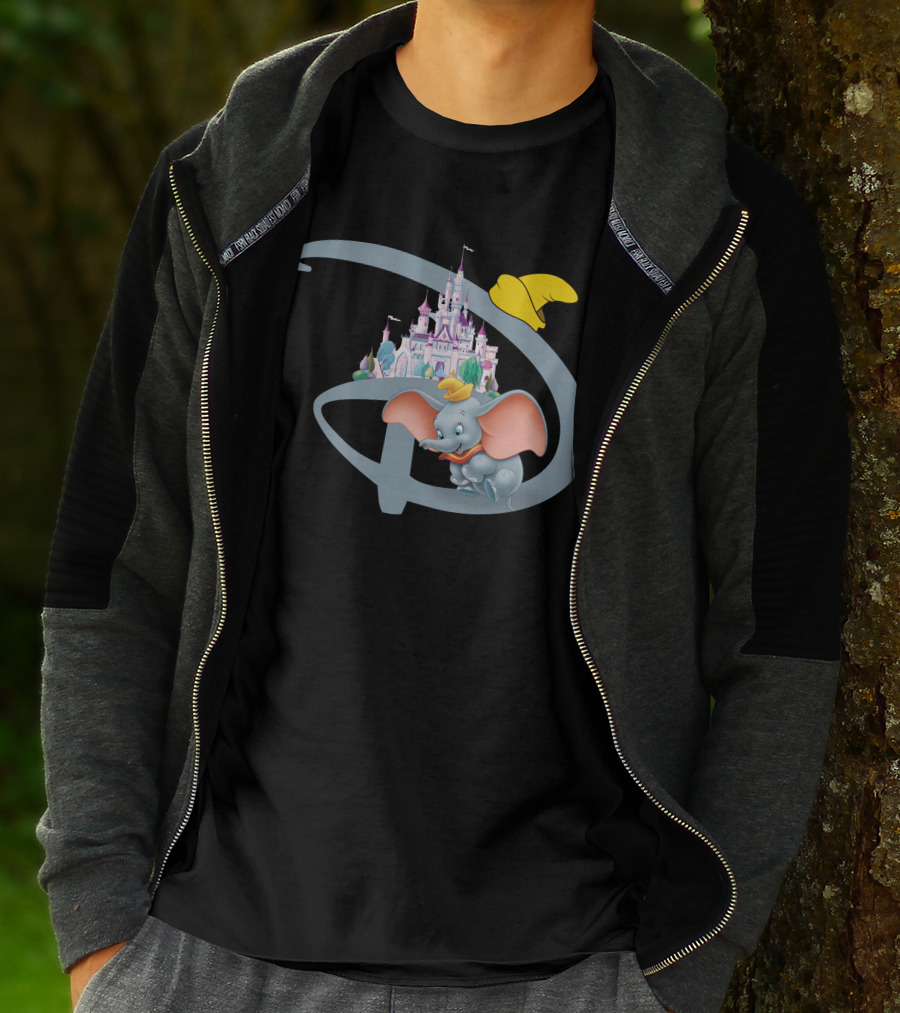 Disney Dumbo Castle With Iconic Hat And Letter D T-Shirt