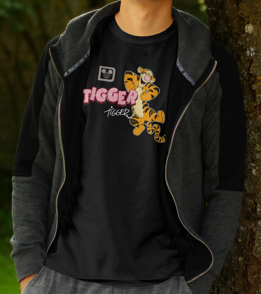 Tigger Disney Character Logo With Illustration And T-Shirt