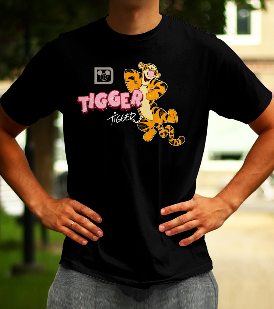 Tigger Disney Character Logo With Illustration And T-Shirt