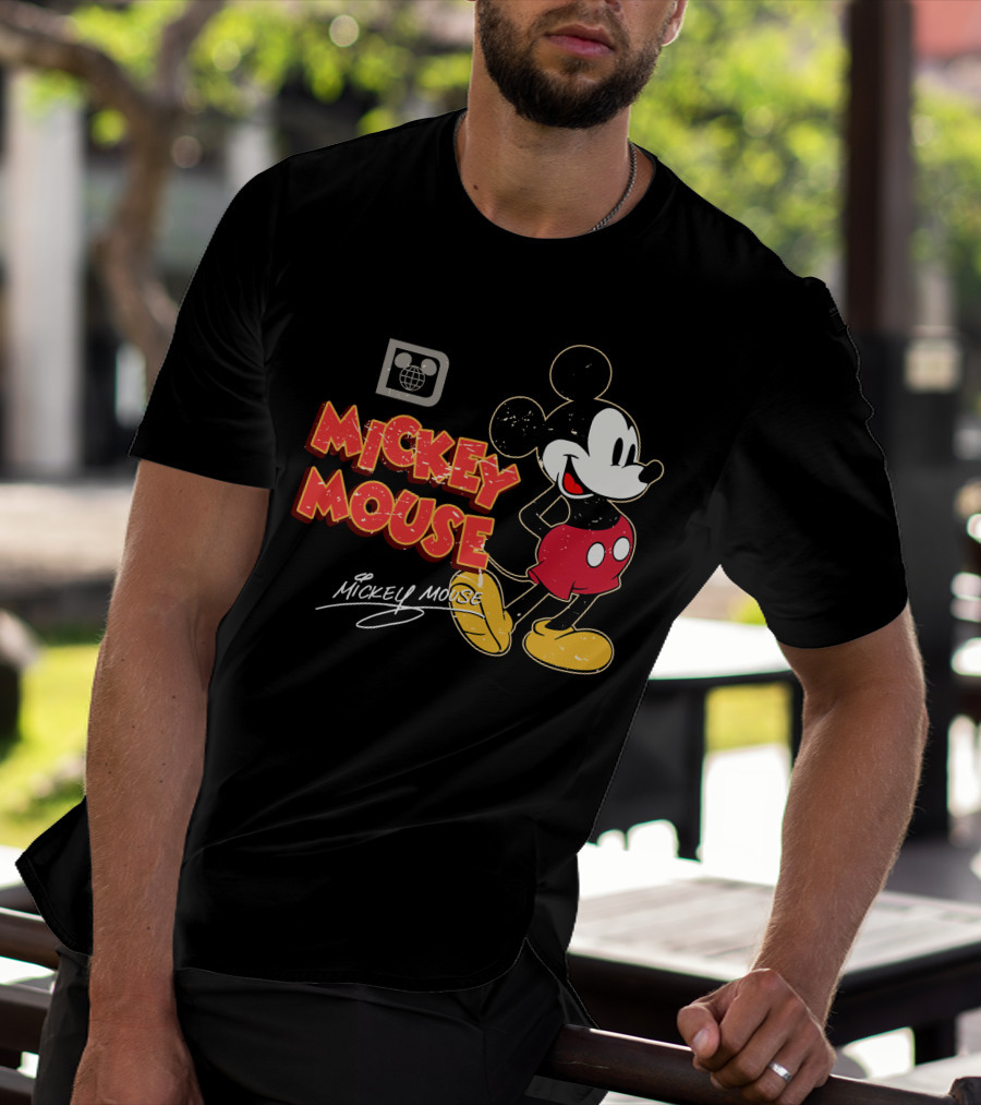 Mickey Mouse Iconic Character Vintage Style Retro Red Shorts T-Shirt