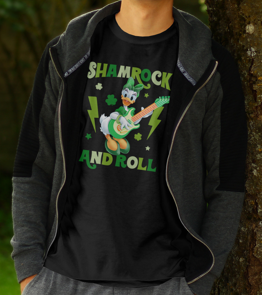Shamrock And Roll Daisy Duck Rocks Out With Green Guitar T-Shirt