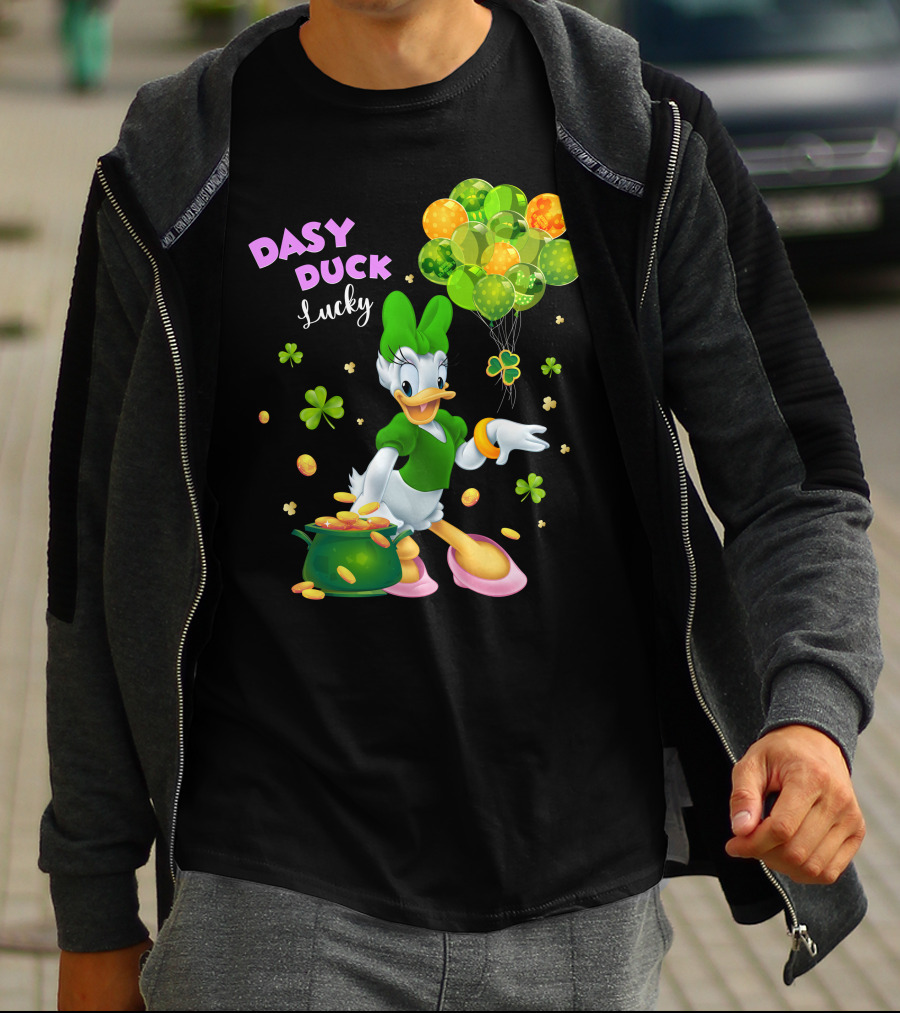 Daisy Duck Lucky St. Patrick's Day Balloons And Shamrocks T-Shirt