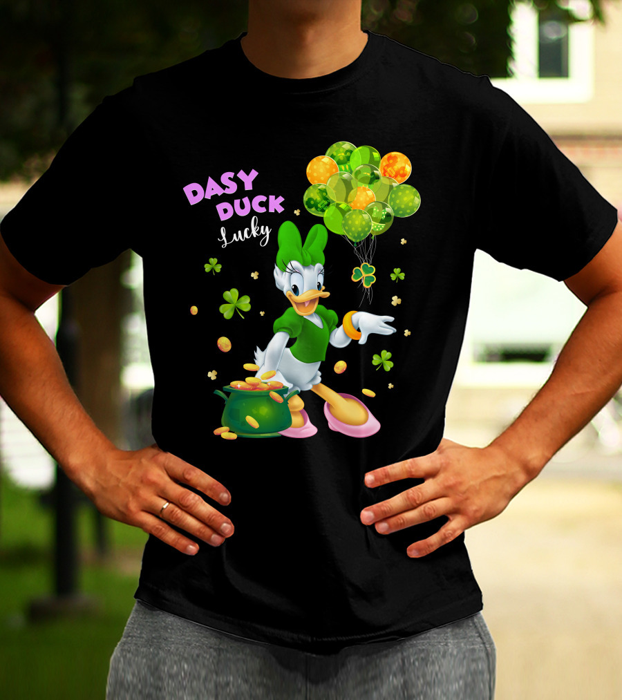 Daisy Duck Lucky St. Patrick's Day Balloons And Shamrocks T-Shirt