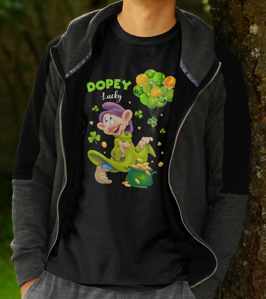 Dopey Lucky Balloons And Coins With Shamrock T-Shirt