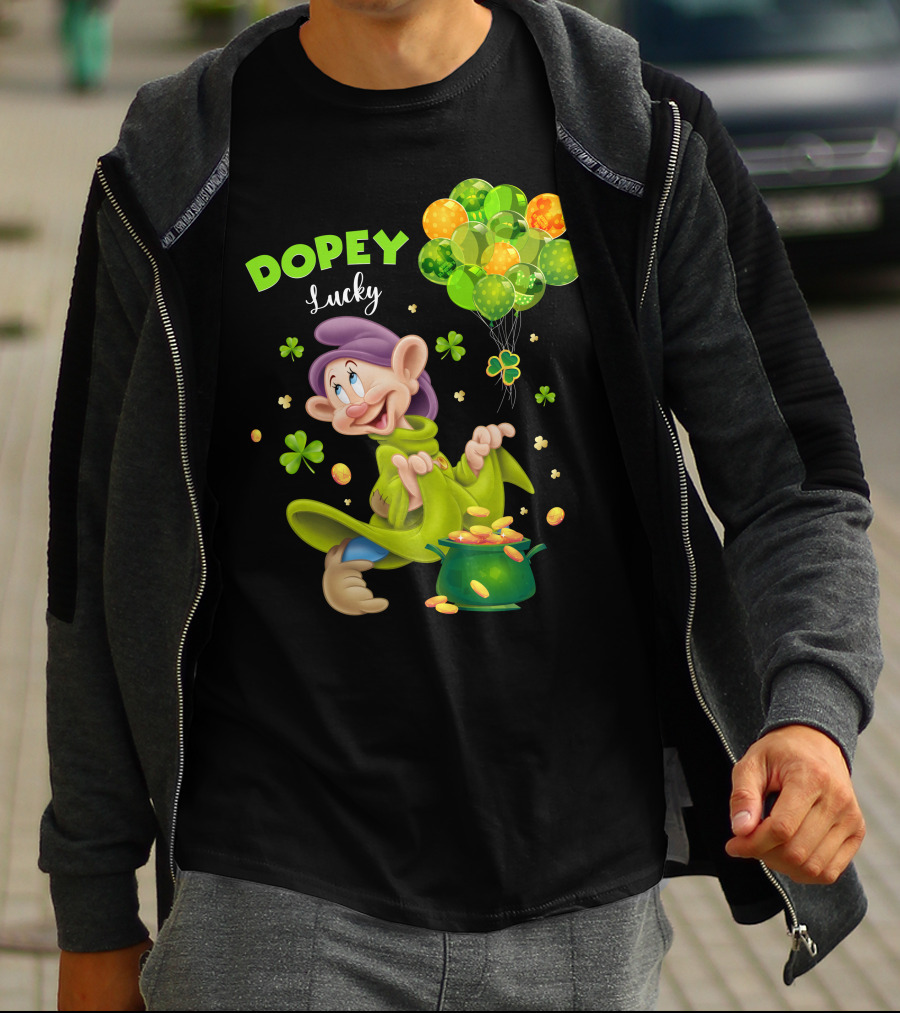 Dopey Lucky Balloons And Coins With Shamrock T-Shirt