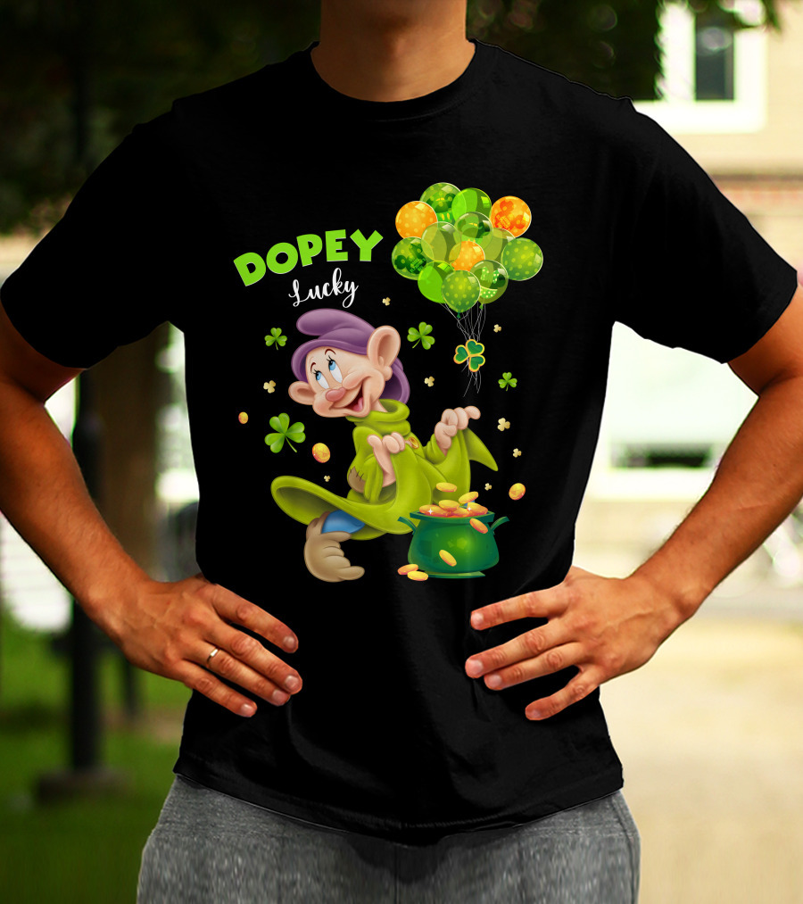 Dopey Lucky Balloons And Coins With Shamrock T-Shirt