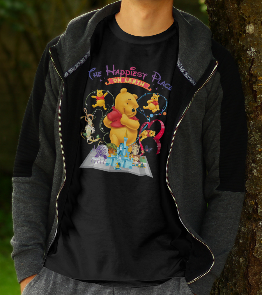 The Happiest Place On Earth Winnie The Pooh Disney Theme Park Adventure T-Shirt