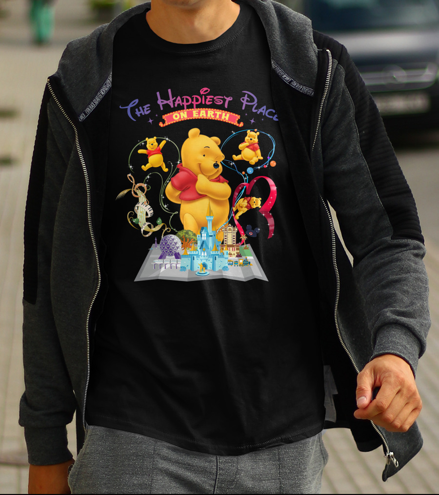 The Happiest Place On Earth Winnie The Pooh Disney Theme Park Adventure T-Shirt