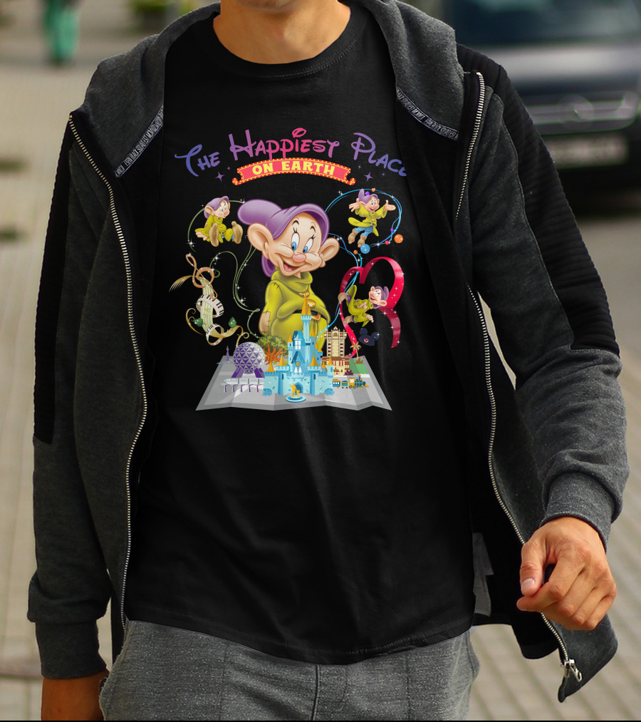 The Happiest Place On Earth Dopey Disney World Magic Kingdom Adventure T-Shirt