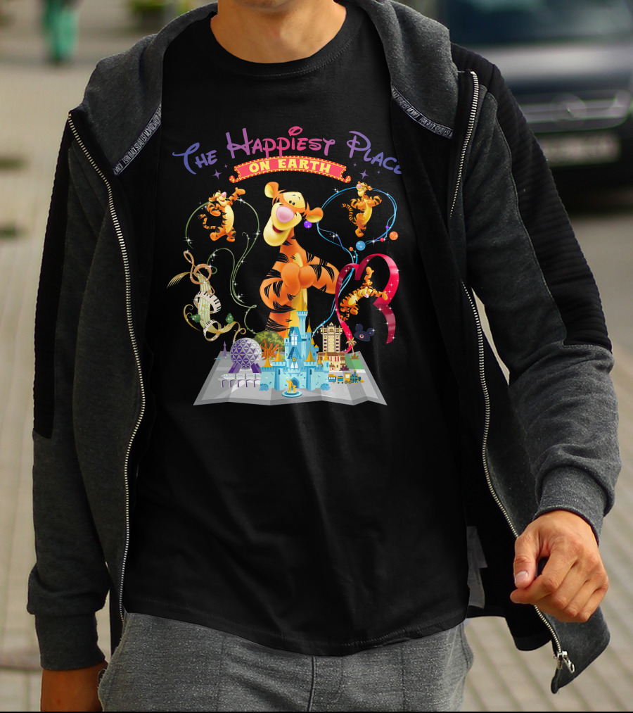 The Happiest Place On Earth Tigger Disney Theme Park Magic T-Shirt