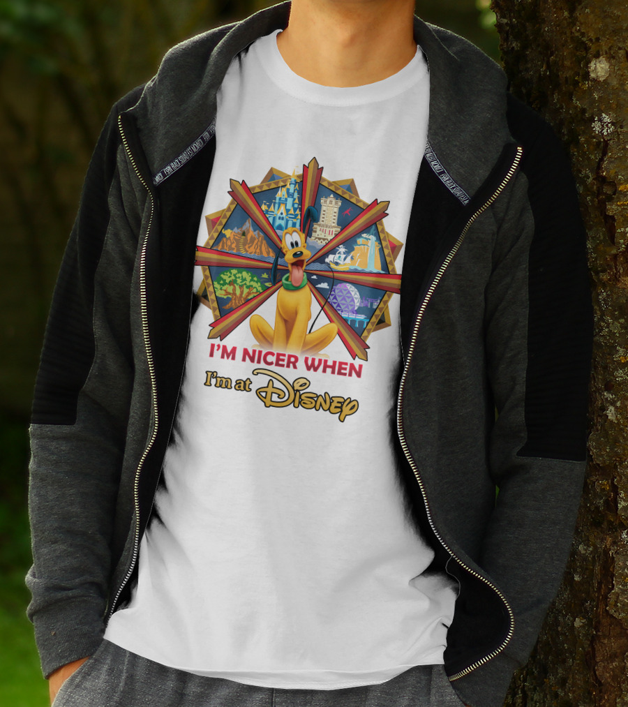I'm Nicer When I'm At Disney Pluto T-Shirt