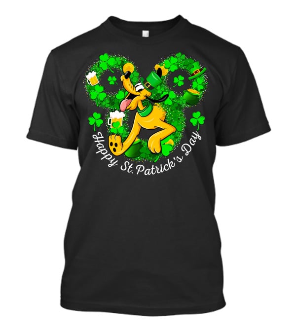 Happy St. Patrick's Day Pluto Shamrock And Hat Celebration T-Shirt