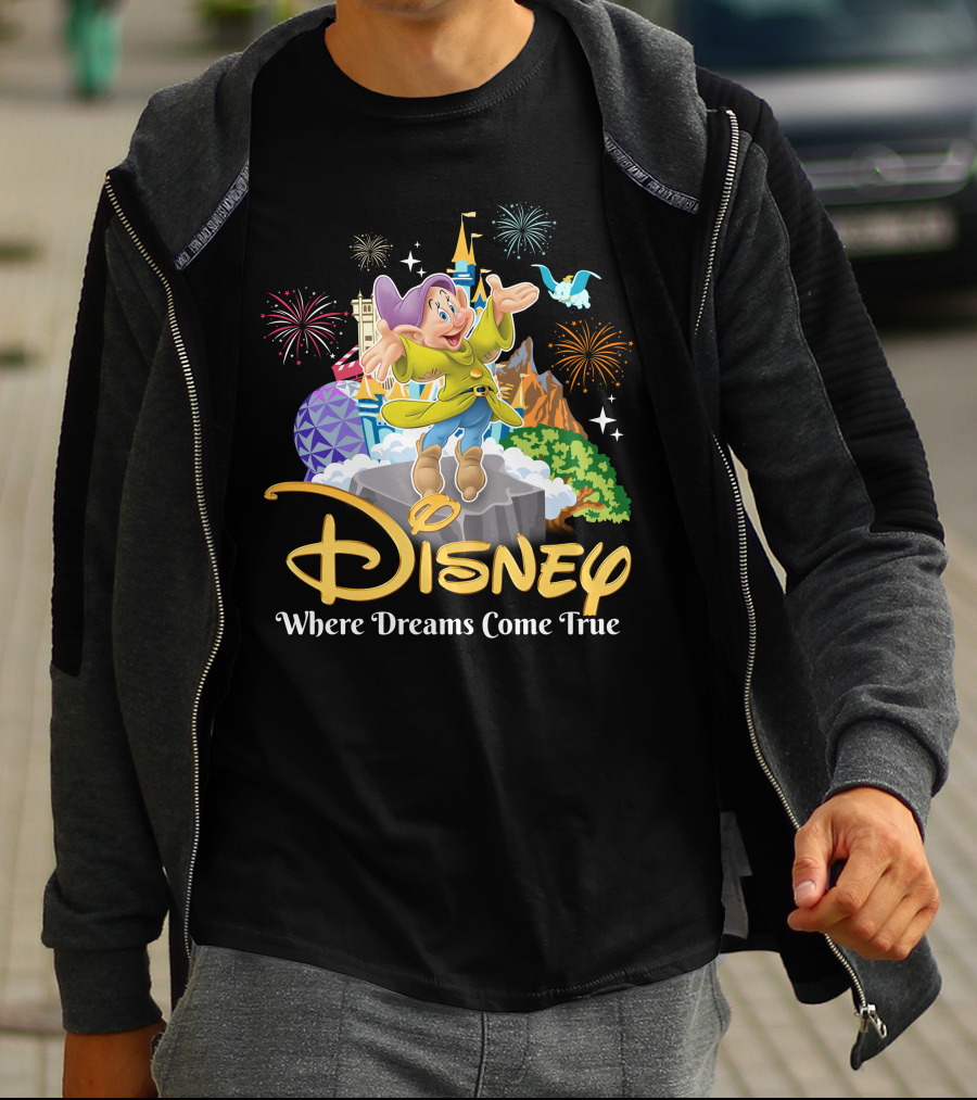 Disney Dopey Where Dreams Come True Fireworks Adventure T-Shirt