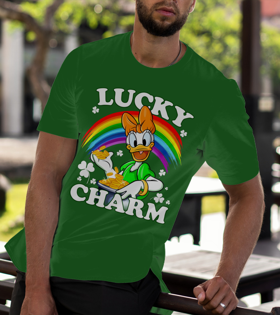 Lucky Charm Daisy Rainbow Gold Coins Shamrocks T-Shirt