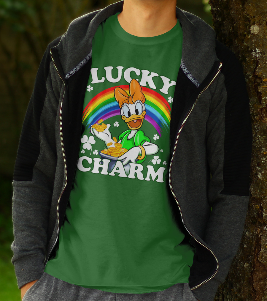 Lucky Charm Daisy Rainbow Gold Coins Shamrocks T-Shirt