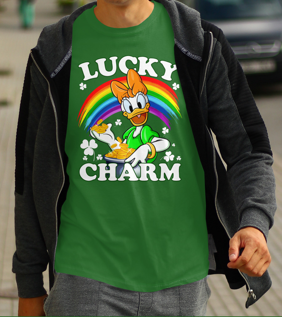 Lucky Charm Daisy Rainbow Gold Coins Shamrocks T-Shirt