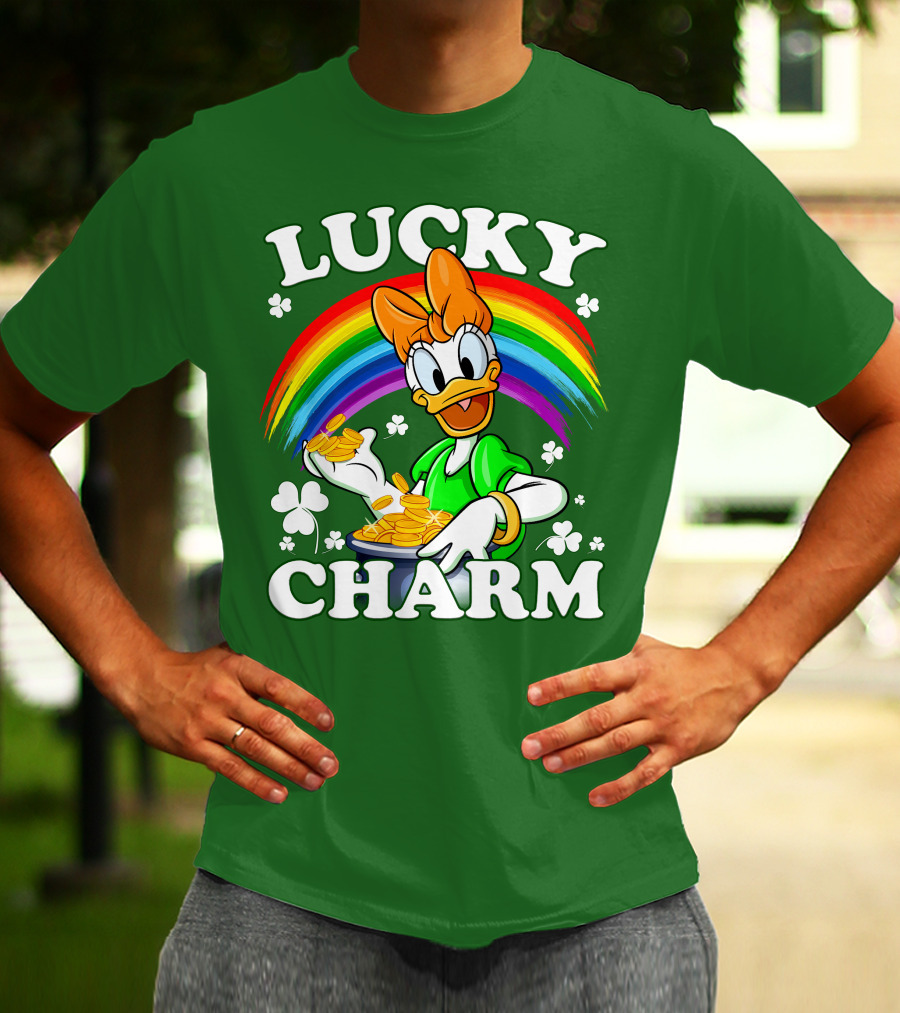 Lucky Charm Daisy Rainbow Gold Coins Shamrocks T-Shirt