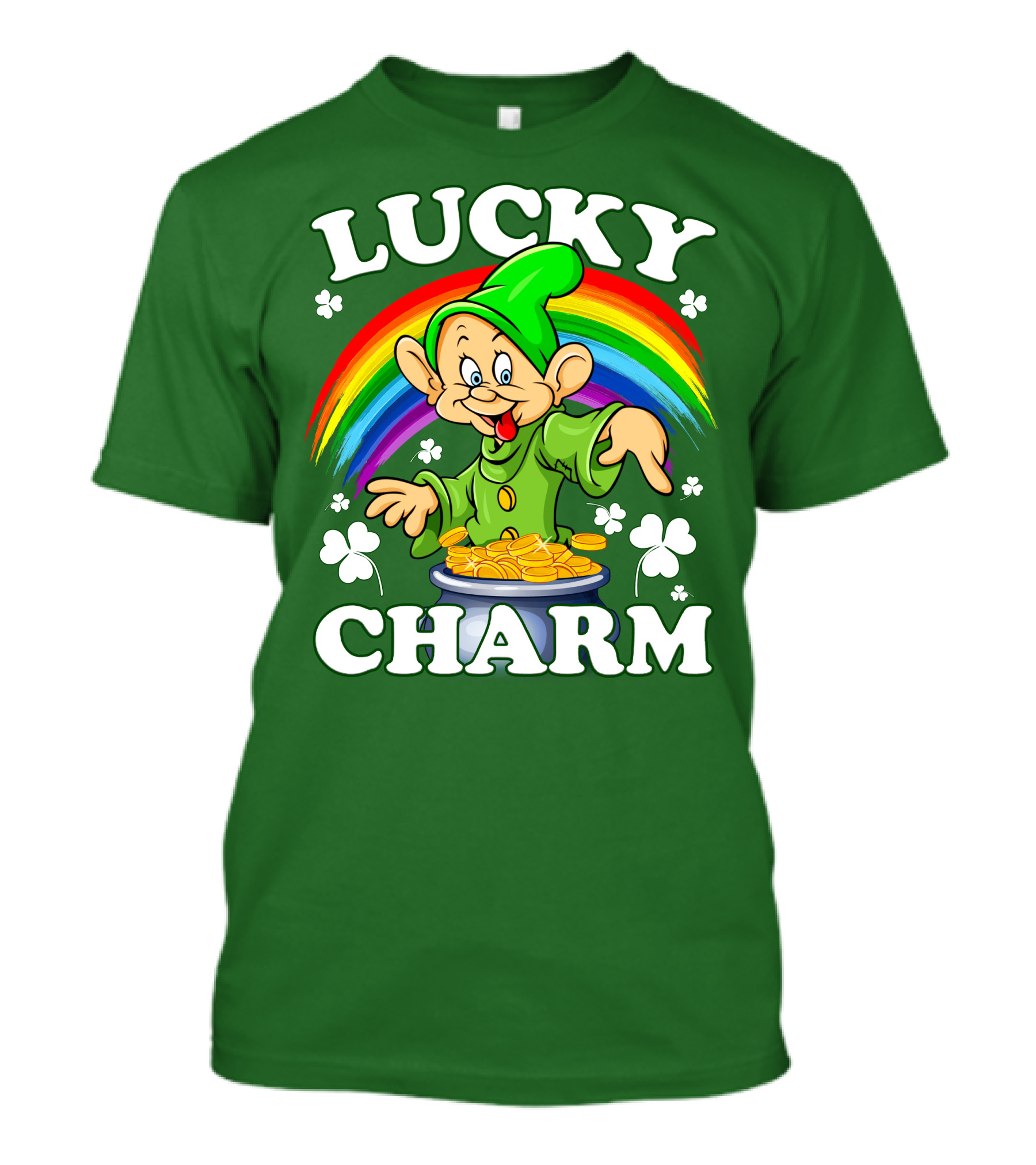 Lucky Charm Dopey Rainbow Gold Coins Shamrocks T-Shirt