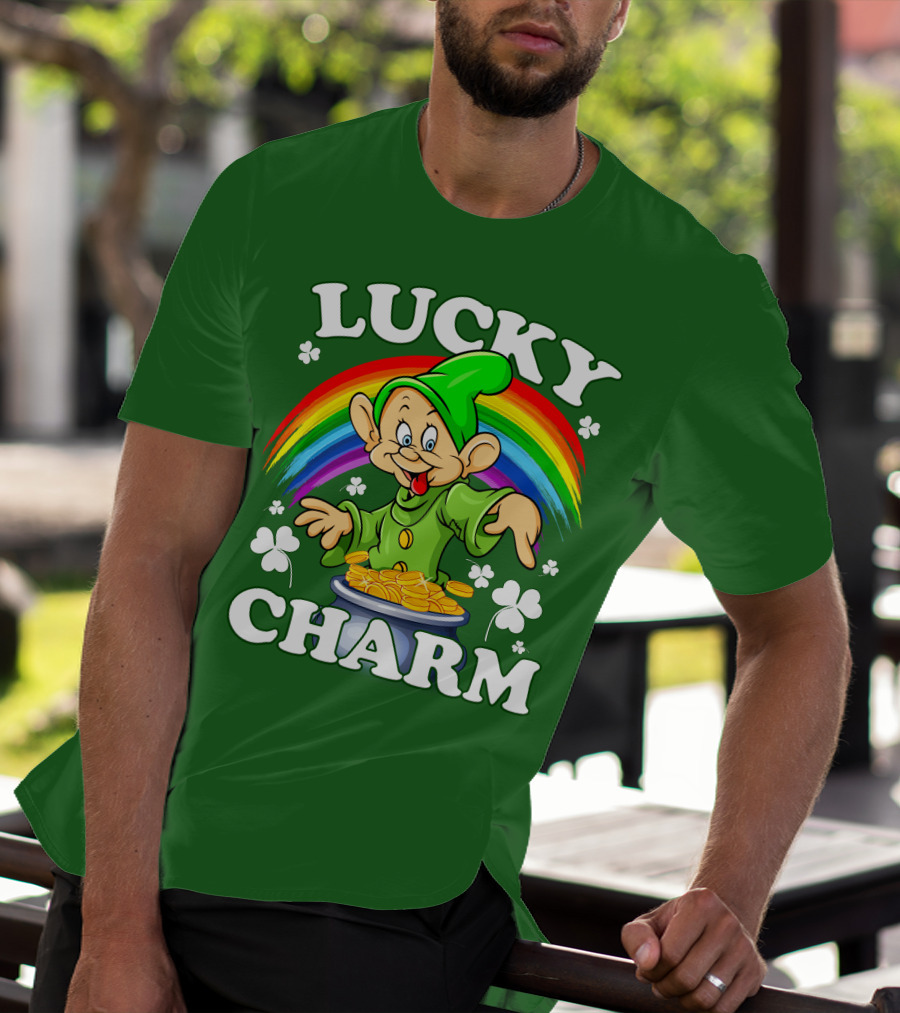 Lucky Charm Dopey Rainbow Gold Coins Shamrocks T-Shirt