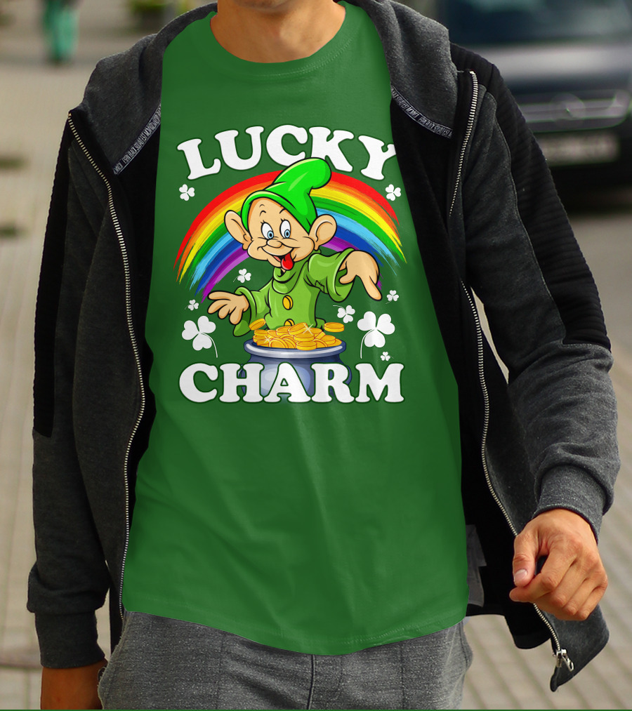 Lucky Charm Dopey Rainbow Gold Coins Shamrocks T-Shirt