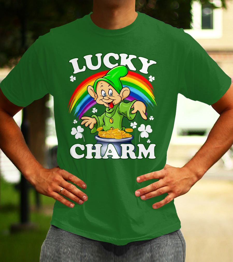 Lucky Charm Dopey Rainbow Gold Coins Shamrocks T-Shirt
