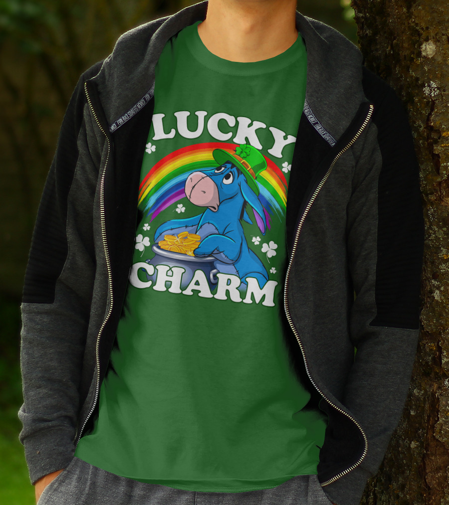 Lucky Charm Eeyore Rainbow St. Patrick's Day T-Shirt