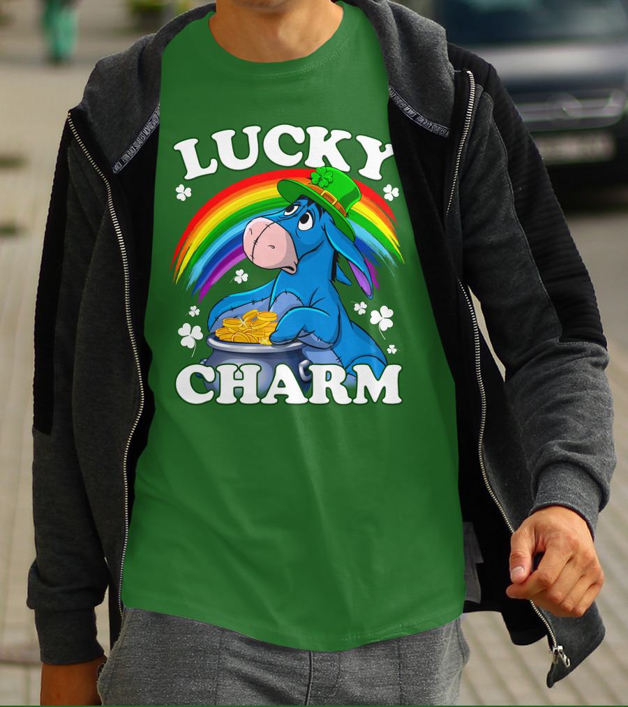 Lucky Charm Eeyore Rainbow St. Patrick's Day T-Shirt
