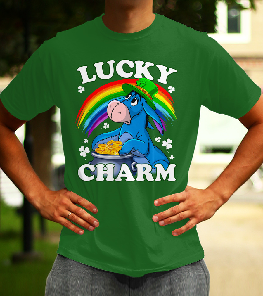 Lucky Charm Eeyore Rainbow St. Patrick's Day T-Shirt