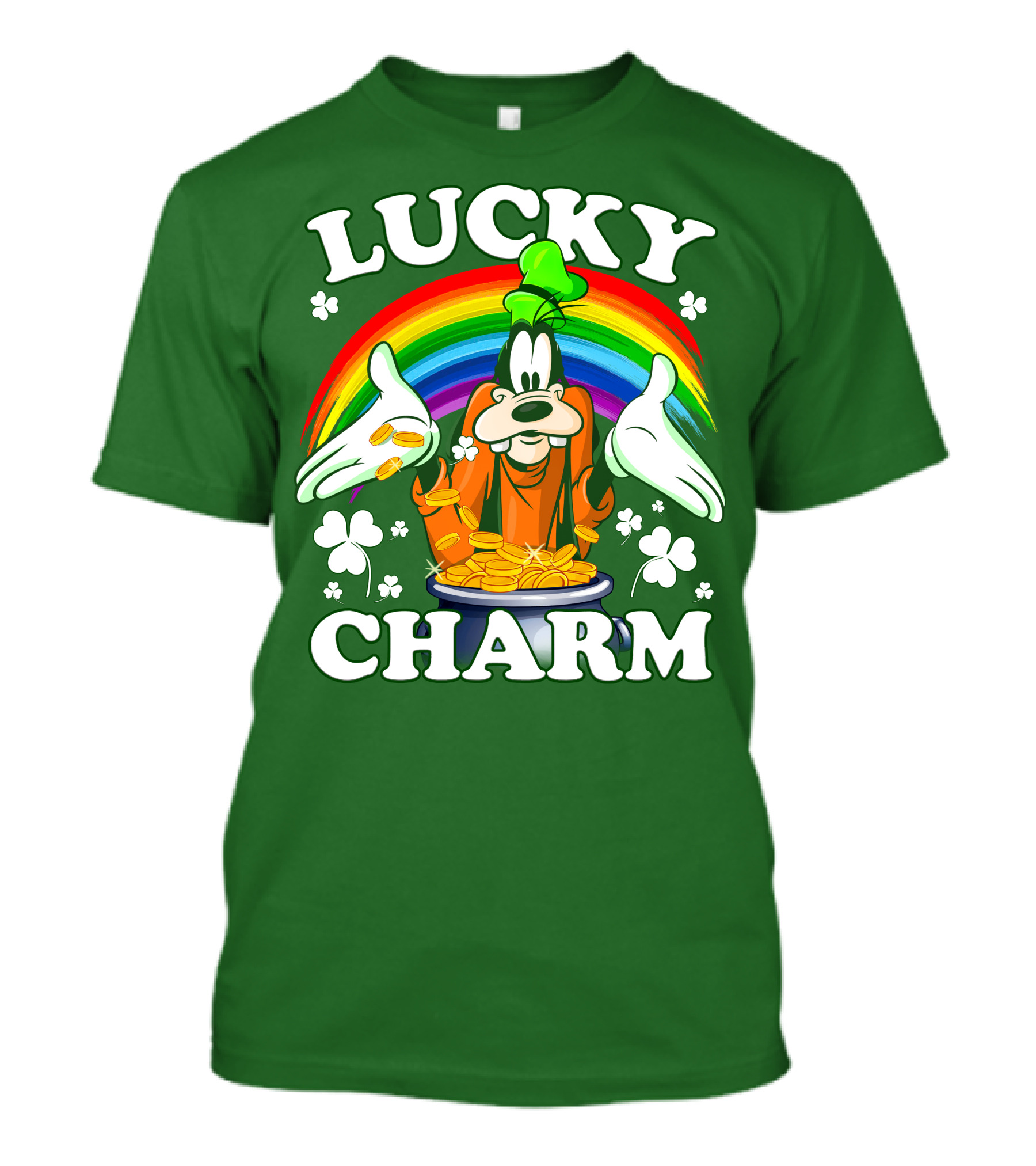 Lucky Charm Goofy Rainbow Gold Coins Shamrocks T-Shirt