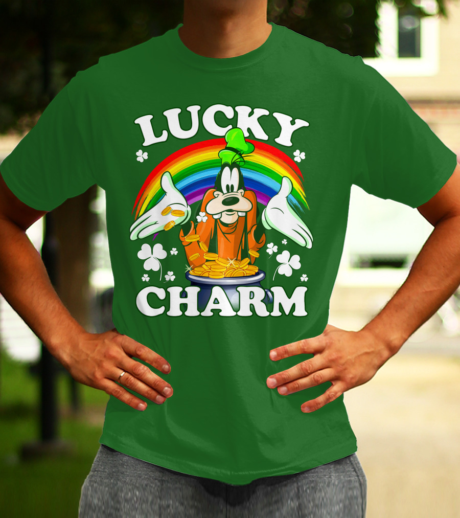 Lucky Charm Goofy Rainbow Gold Coins Shamrocks T-Shirt