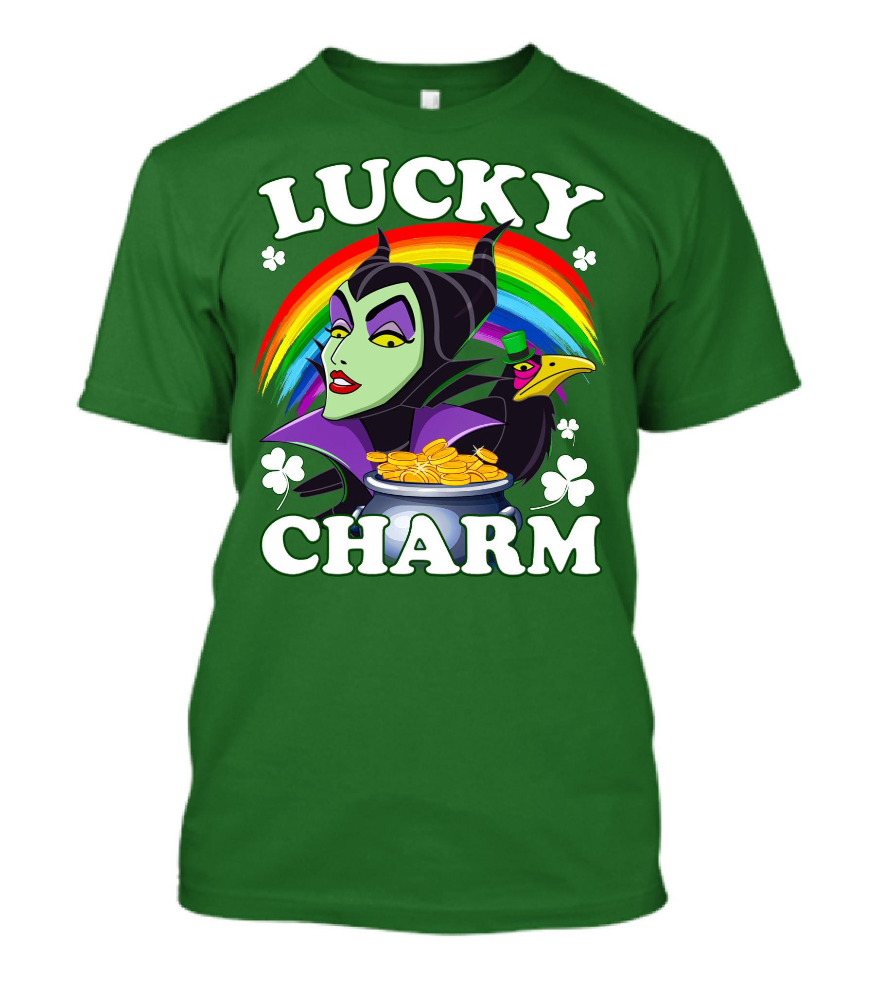 Lucky Charm Maleficent Rainbow Pot Of Gold T-Shirt