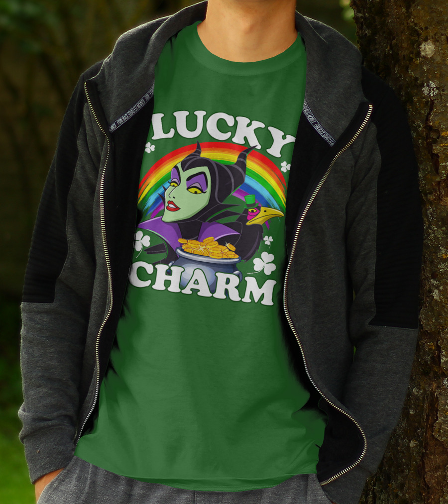 Lucky Charm Maleficent Rainbow Pot Of Gold T-Shirt