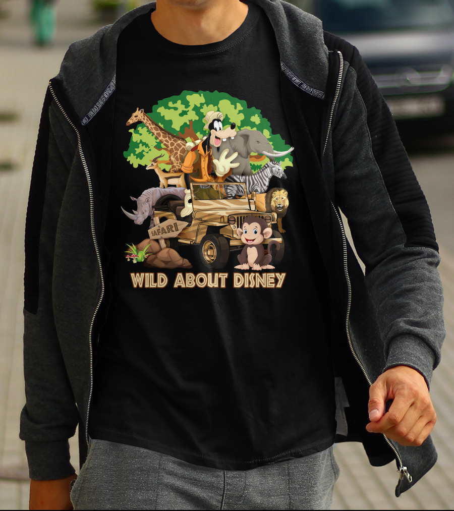 Wild About Disney Safari Goofy With Animals T-Shirt