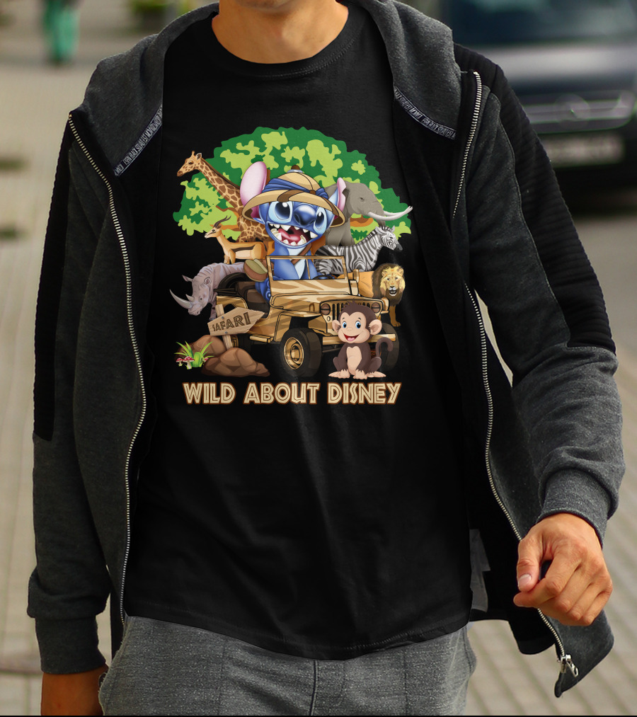 Wild About Disney Safari Stitch With Animals T-Shirt