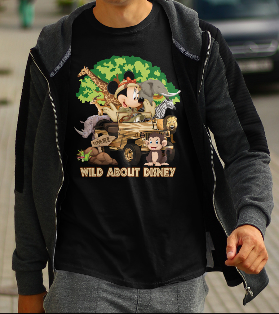Wild About Disney Safari Minnie Mouse Jeep African Animals T-Shirt