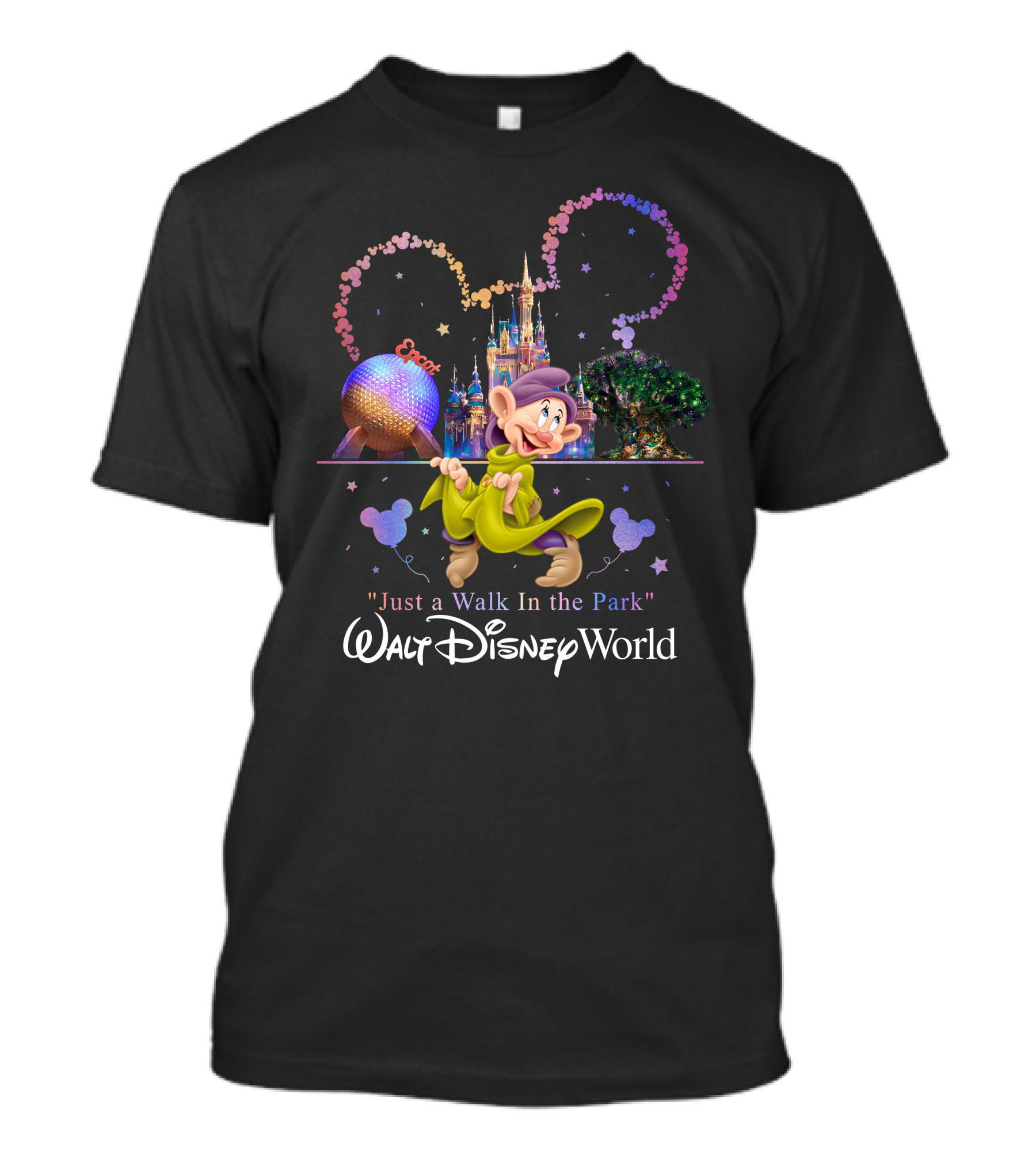Walt Disney World Dopey Just A Walk In The Park Epcot Magic Kingdom T-Shirt