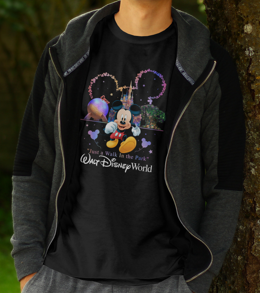 Just A Walk In The Park Walt Disney World Epcot Mickey Mouse T-Shirt