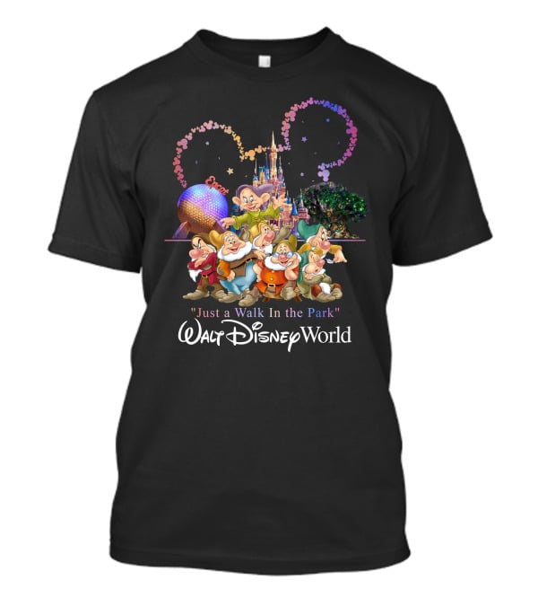 Walt Disney World 7 Dwarfs Epcot Castle Fireworks Just A Walk In The Park T-Shirt