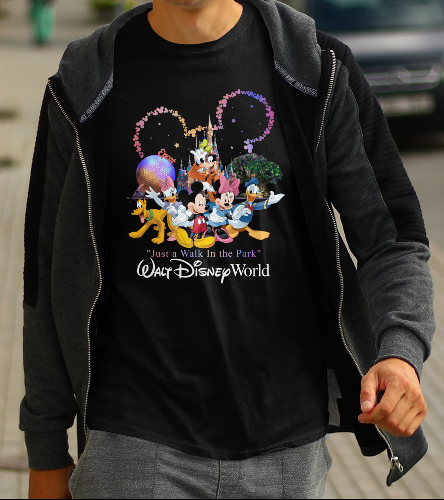 Just A Walk In The Park Walt Disney World EPCOT Mickey And Friends T-Shirt