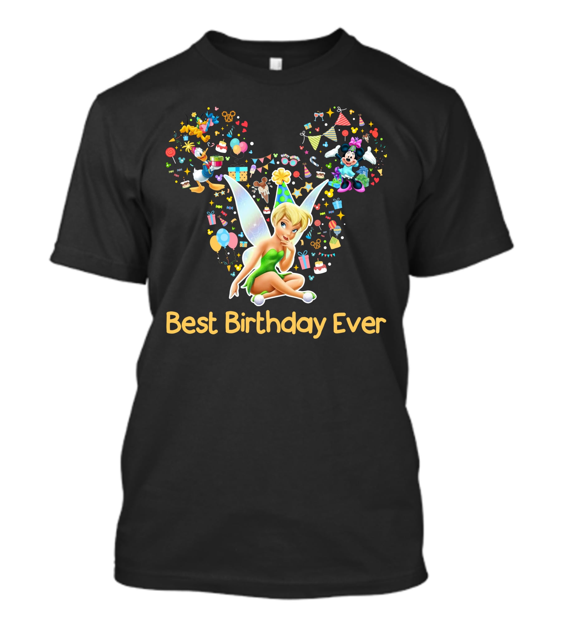 Tinkerbell Best Birthday Ever Disney Celebration Mickey Ears T-Shirt