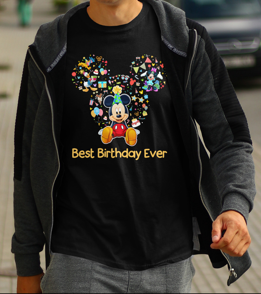 Mickey Best Birthday Ever Celebration Party Theme T-Shirt