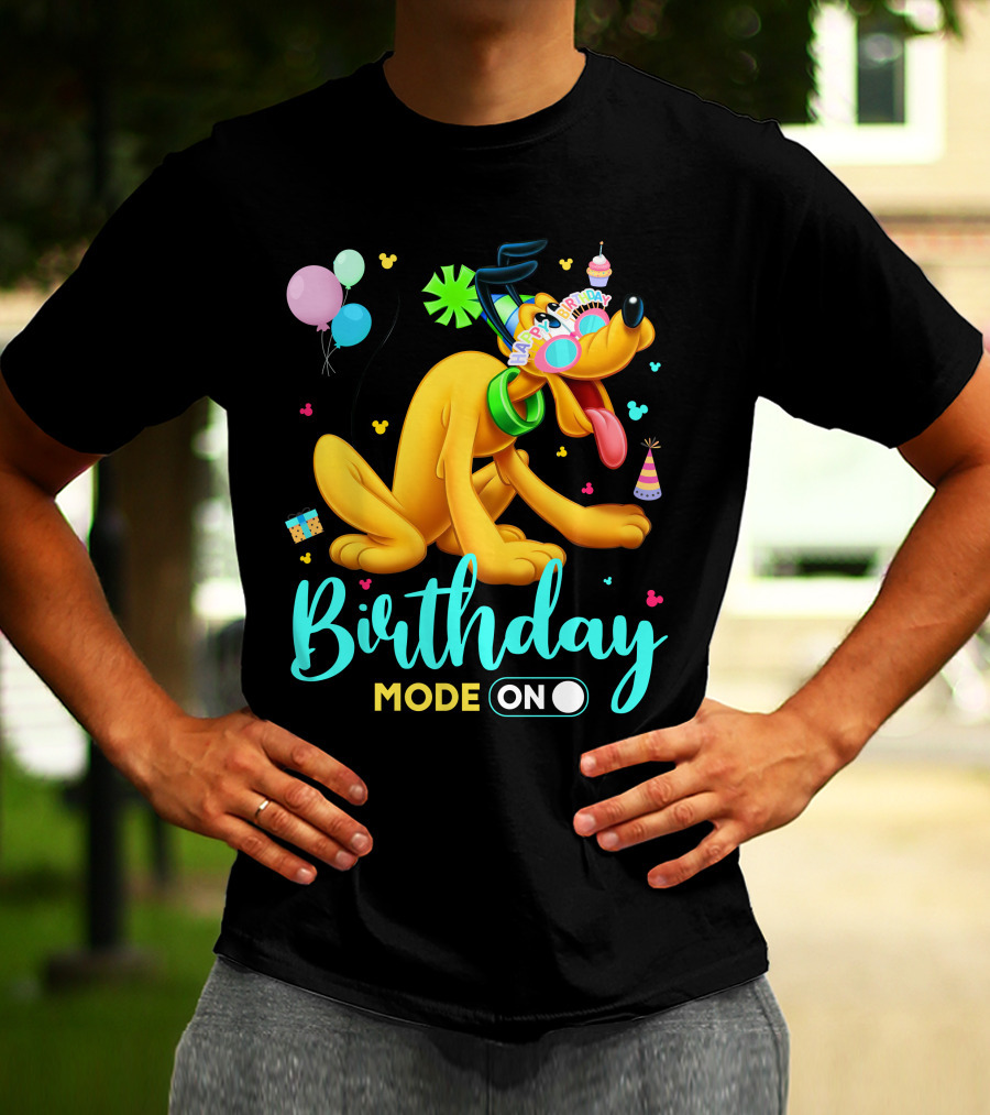 Birthday Mode On Pluto Party Celebration Balloons And Confetti T-Shirt