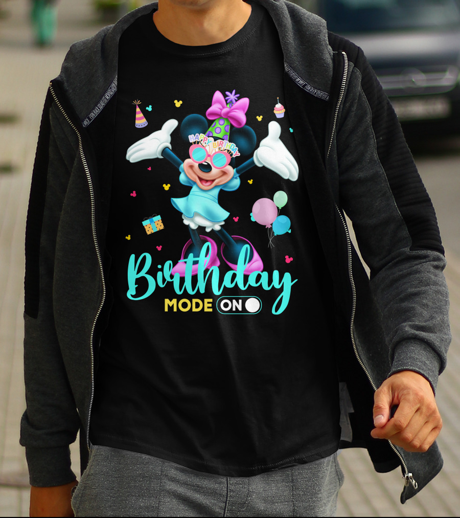 Birthday Mode On Happy Birthday Minnie T-Shirt