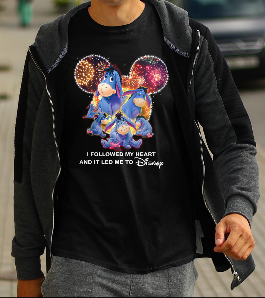 I Followed My Heart And It Led Me To Disney Eeyore Fireworks Mickey Ears T-Shirt