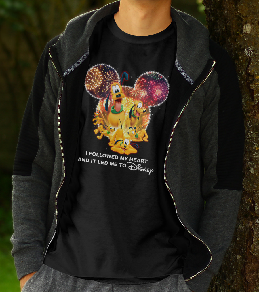 Pluto Fireworks Disney Magic I Followed My Heart T-Shirt
