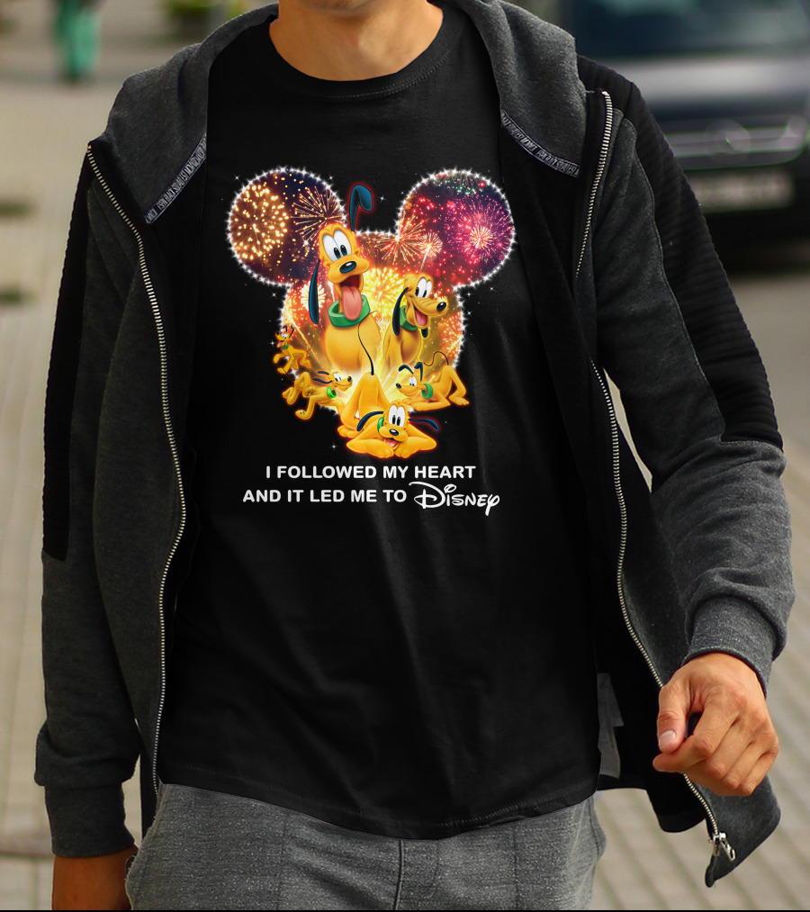 Pluto Fireworks Disney Magic I Followed My Heart T-Shirt